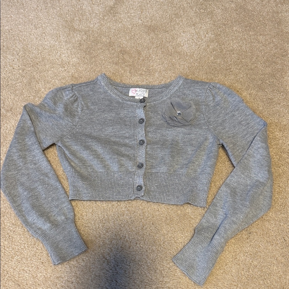 Place Gray Kids Button Down Cardigan